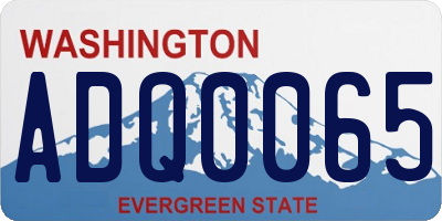 WA license plate ADQ0065