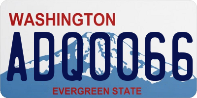 WA license plate ADQ0066