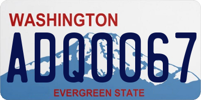 WA license plate ADQ0067