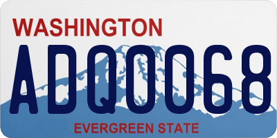 WA license plate ADQ0068
