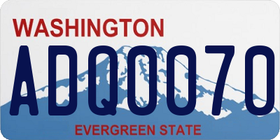 WA license plate ADQ0070
