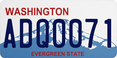 WA license plate ADQ0071