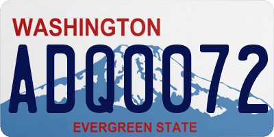 WA license plate ADQ0072