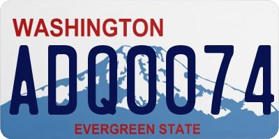 WA license plate ADQ0074