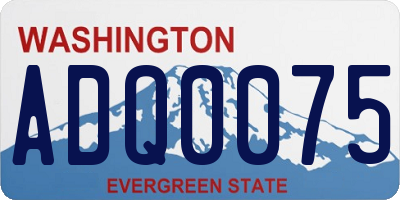 WA license plate ADQ0075