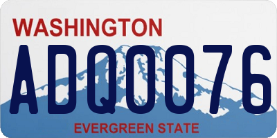 WA license plate ADQ0076