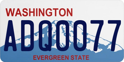 WA license plate ADQ0077
