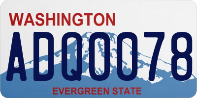 WA license plate ADQ0078