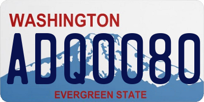 WA license plate ADQ0080