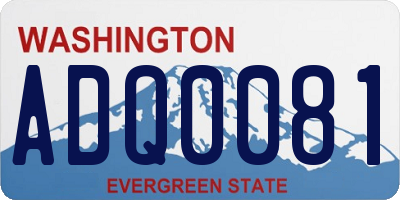 WA license plate ADQ0081