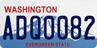 WA license plate ADQ0082