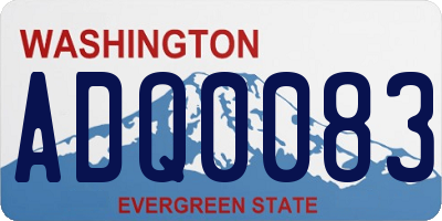 WA license plate ADQ0083