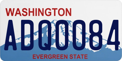 WA license plate ADQ0084