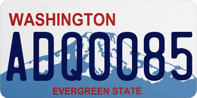 WA license plate ADQ0085