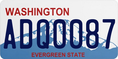 WA license plate ADQ0087