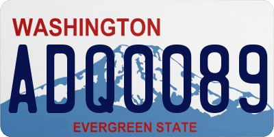 WA license plate ADQ0089