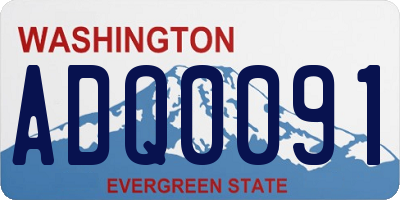 WA license plate ADQ0091