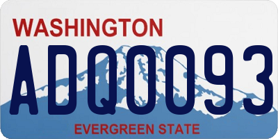 WA license plate ADQ0093