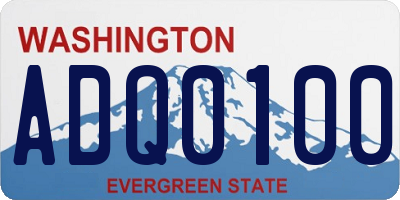WA license plate ADQ0100