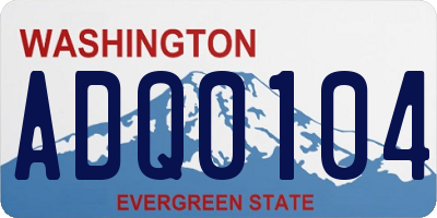 WA license plate ADQ0104