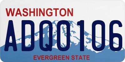 WA license plate ADQ0106