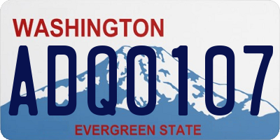 WA license plate ADQ0107