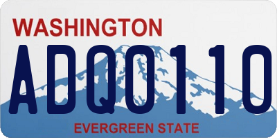 WA license plate ADQ0110