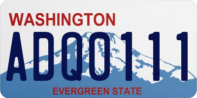 WA license plate ADQ0111