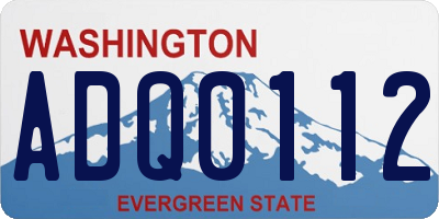 WA license plate ADQ0112