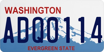 WA license plate ADQ0114