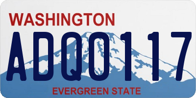 WA license plate ADQ0117