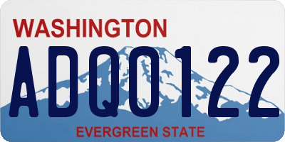 WA license plate ADQ0122