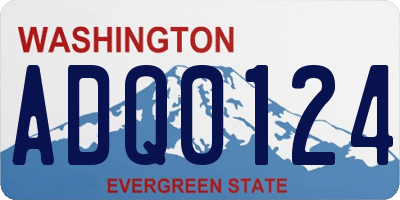 WA license plate ADQ0124