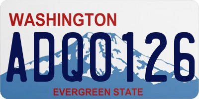 WA license plate ADQ0126