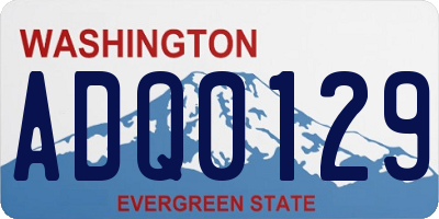 WA license plate ADQ0129