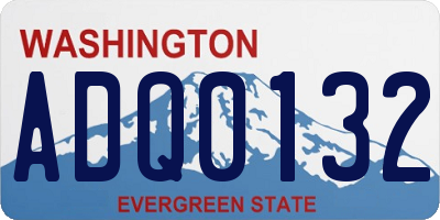 WA license plate ADQ0132