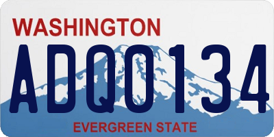 WA license plate ADQ0134