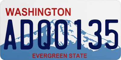 WA license plate ADQ0135