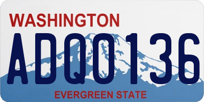 WA license plate ADQ0136