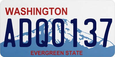 WA license plate ADQ0137