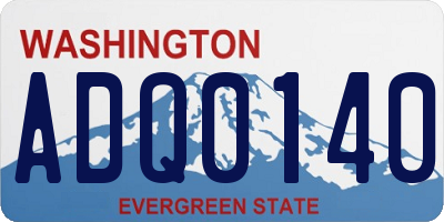 WA license plate ADQ0140