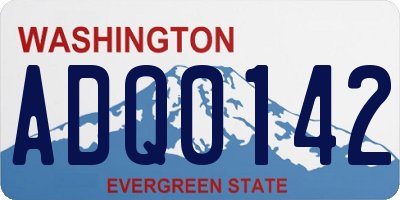 WA license plate ADQ0142