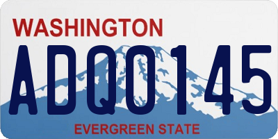 WA license plate ADQ0145