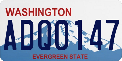 WA license plate ADQ0147