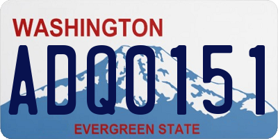 WA license plate ADQ0151