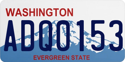 WA license plate ADQ0153