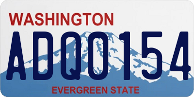 WA license plate ADQ0154
