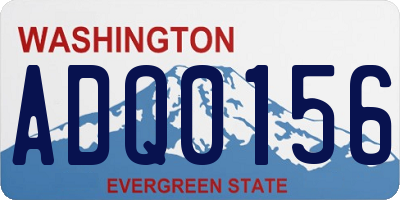 WA license plate ADQ0156