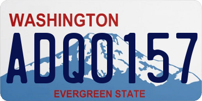 WA license plate ADQ0157