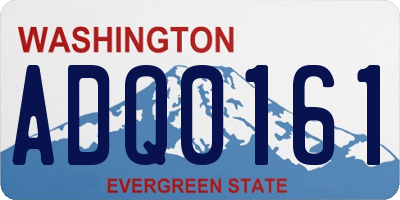 WA license plate ADQ0161